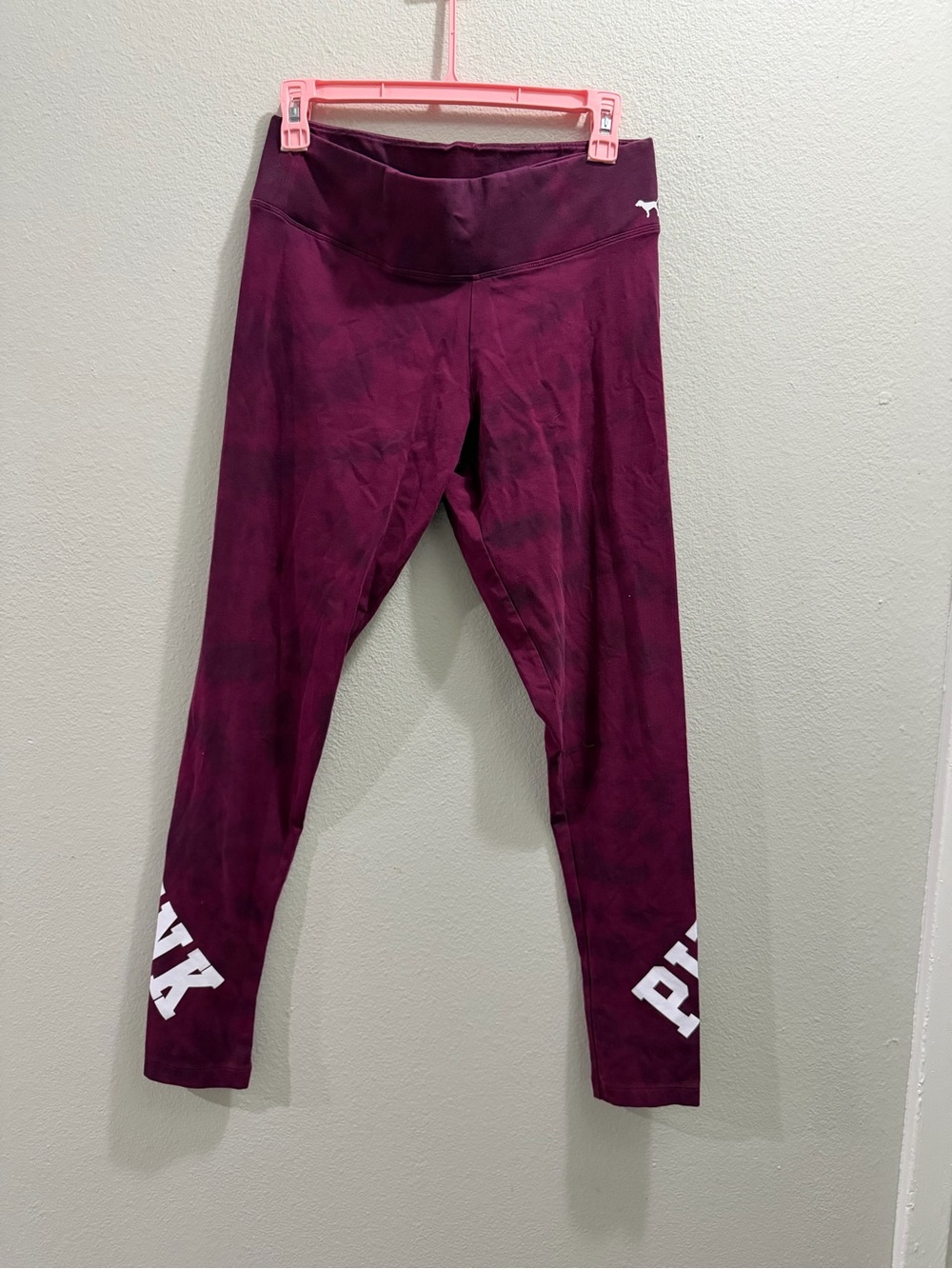 PINK Victoria's Secret Girls' Maroon High-Rise Leggings M